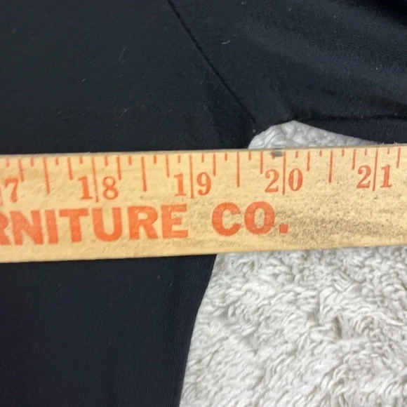 CUPIO Black Long Shirt Scoop Neck Medium Long Sleeve Yoga Athleisure Comfort - Picture 8 of 9